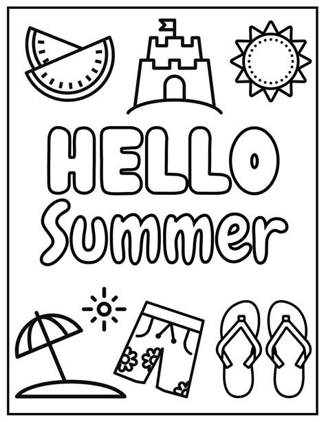 hello summer coloring pages