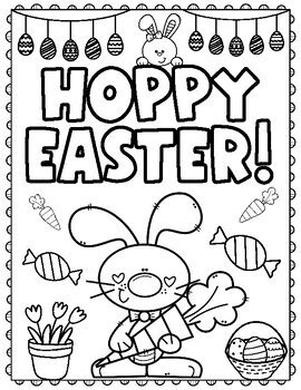 hoppy easter coloring pages