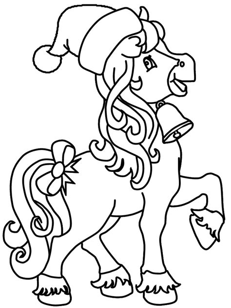 horse christmas coloring pages
