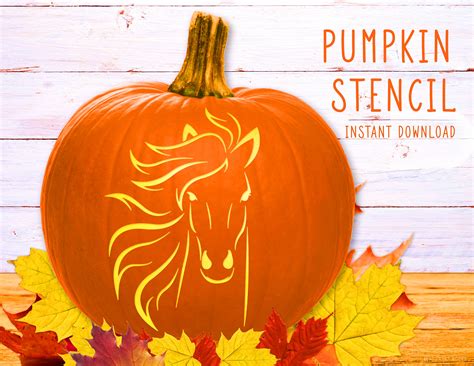 horse pumpkin stencil