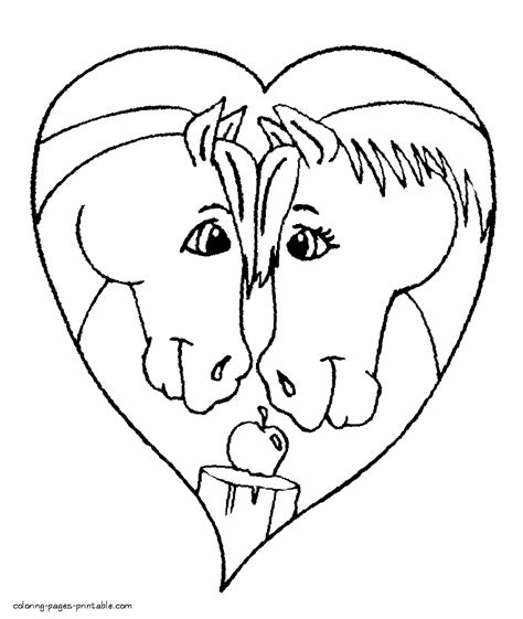 horse valentine coloring pages