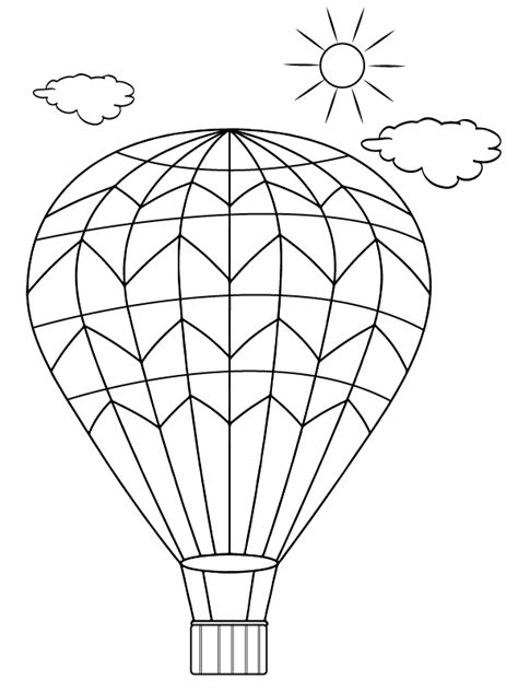 hot air balloon coloring page pdf
