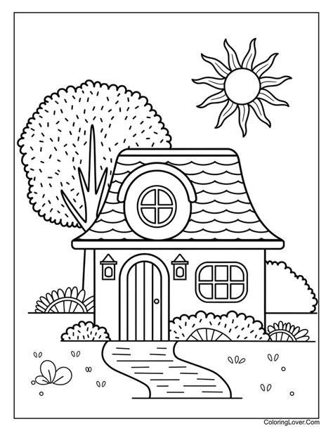 house colouring pages