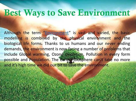 how can we save our environment