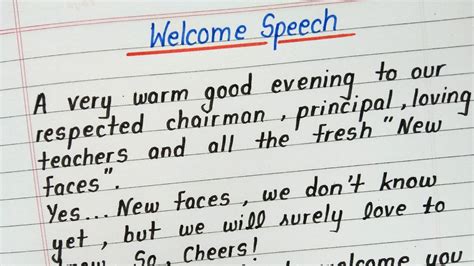 how do you start a welcome speech at school