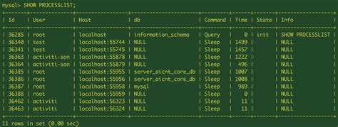 how to customize show processlist in mysql
