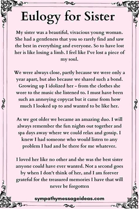 how to write a eulogy for a sister