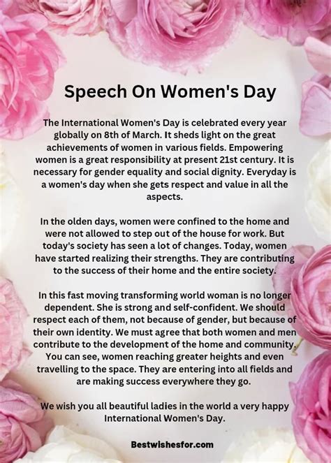 how to write a speech on women's day