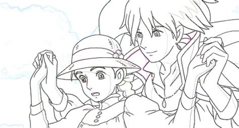 howls moving castle coloring pages