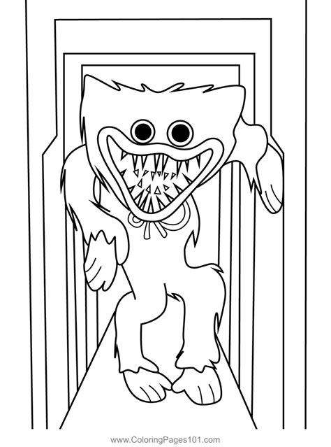 huggy wuggy in the vents coloring pages