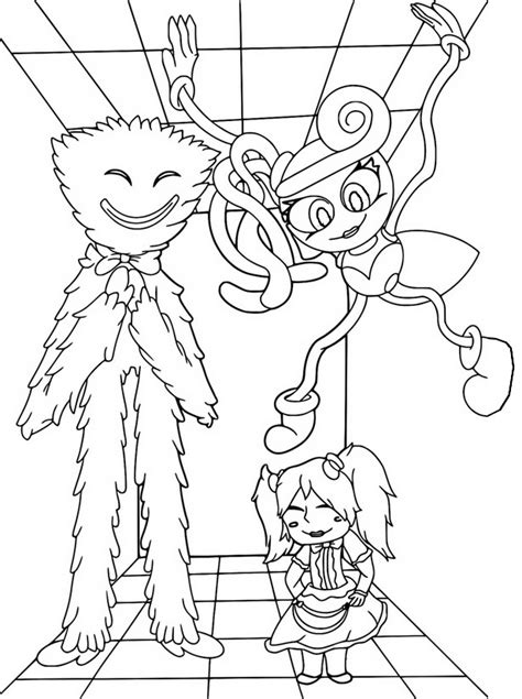 huggy wuggy mommy long legs coloring pages