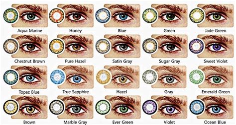 Human Eye Colour Chart