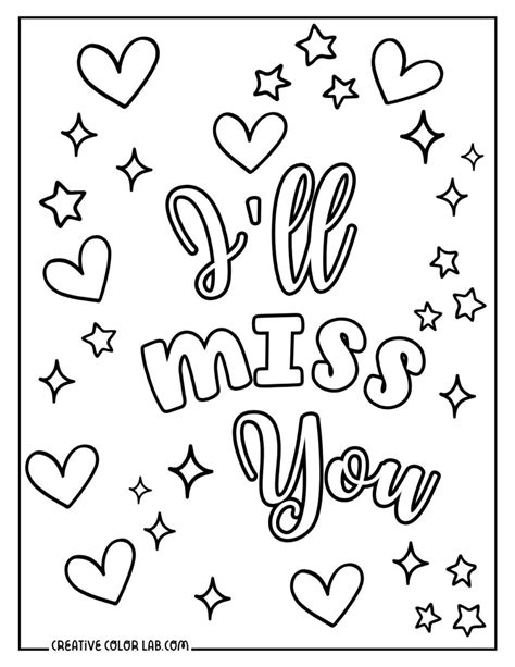 i miss you coloring pages