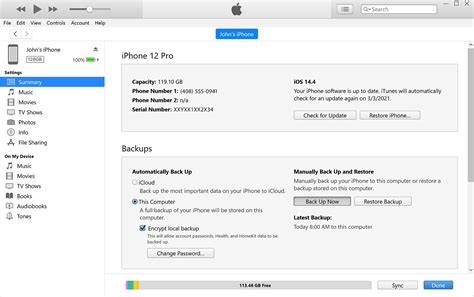 iPad Backup with iTunes