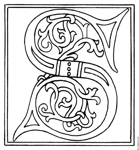 illuminated letters coloring pages