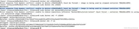 image is being used by stopped container error