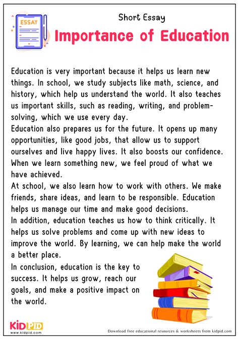 importance of education essay in english