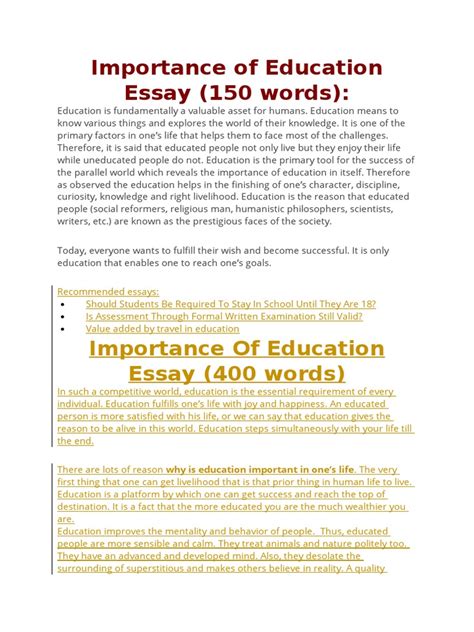 importance of education for children essay