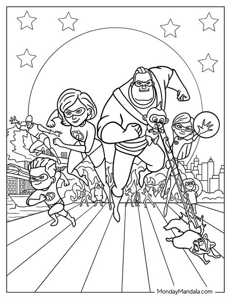 incredibles colouring pages