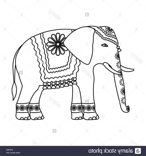 indian elephant drawing colour