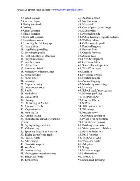 informative speech topics for college athletes