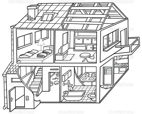 inside house coloring pages