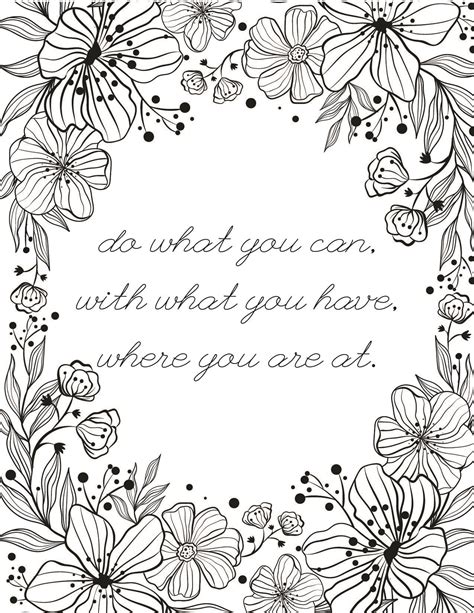 inspirational quote coloring pages