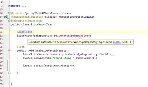 intellij incorrectly saying no beans of type found for autowired repository