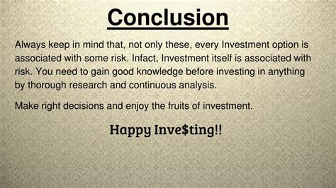 investment conclusion