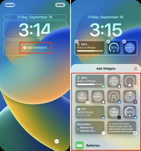 iPhone lock screen widgets