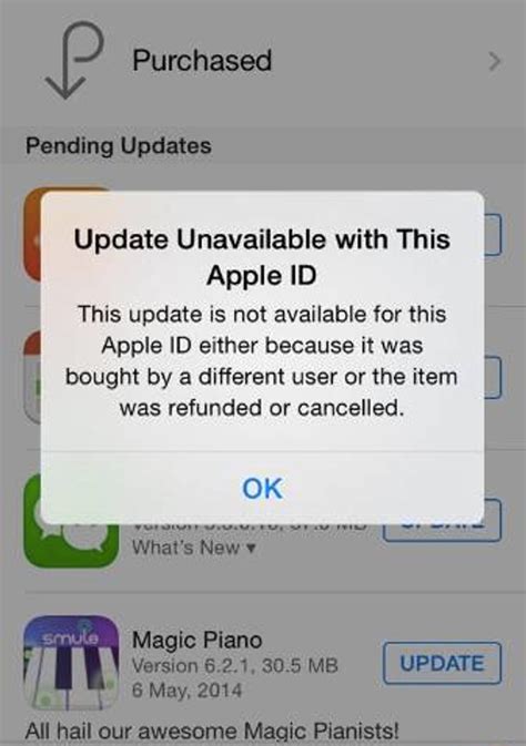 iphone update app error
