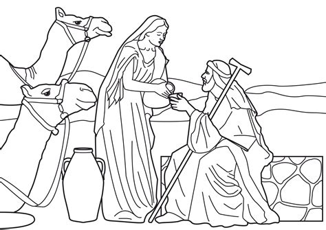 isaac and rebekah coloring pages