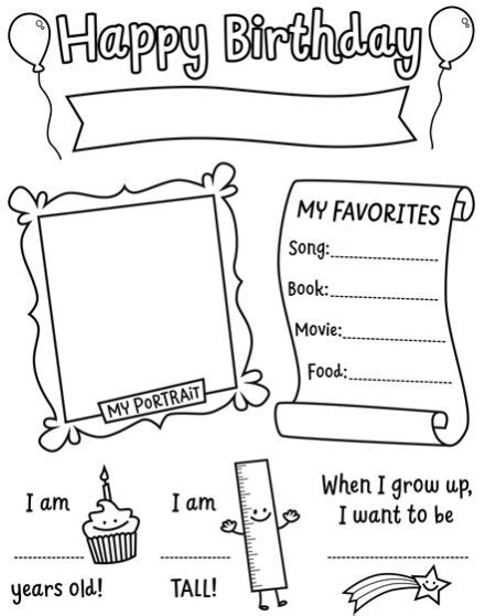 it's my birthday coloring pages