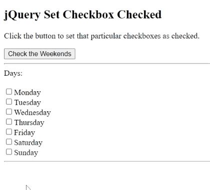 jQuery set checkbox checked