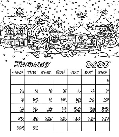 january 2023 coloring pages