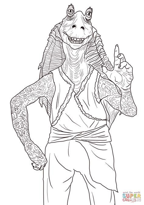 jar jar binks coloring pages