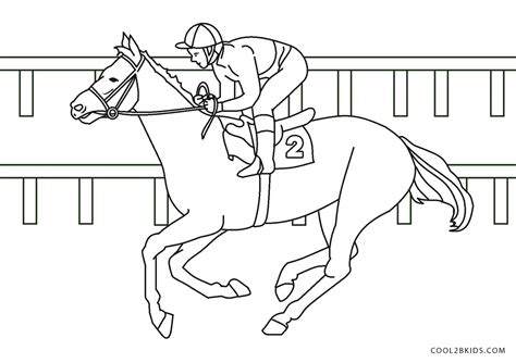 jockey race horse coloring pages