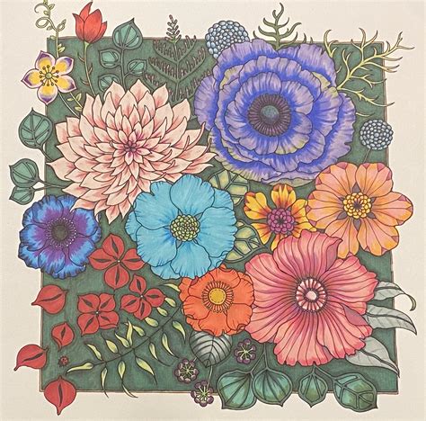 johanna basford world of flowers completed pages