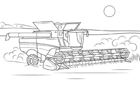 john deere combine coloring pages