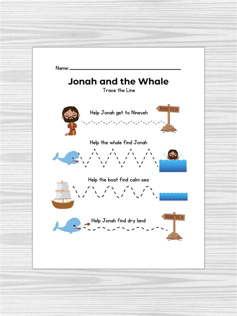 jonah and the whale activity sheets