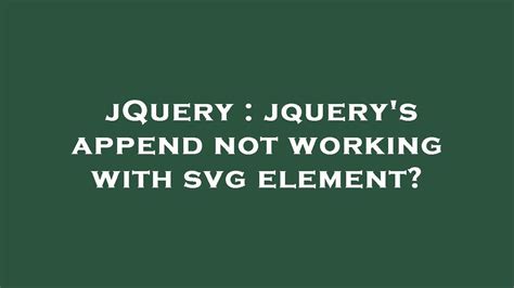 jquerys append not working with svg element