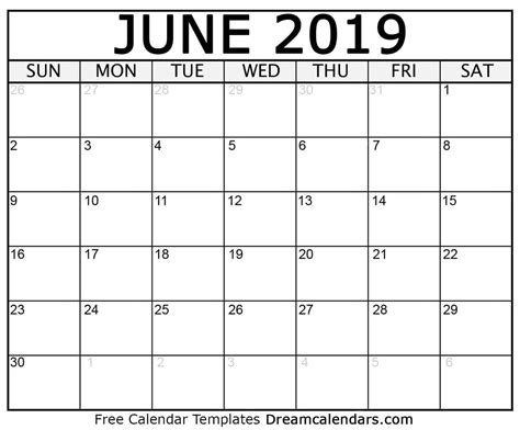 June Printable Calander