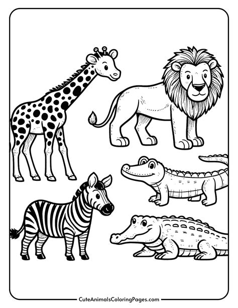 jungle animals coloring sheet