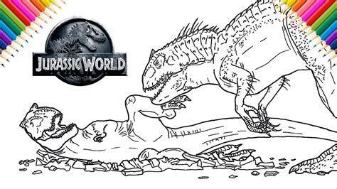 jurassic world indominus rex vs t rex coloring pages