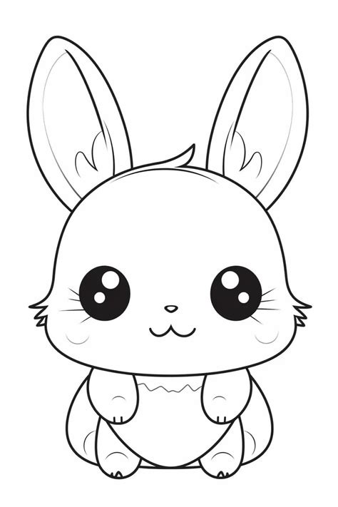 kawaii bunny coloring pages