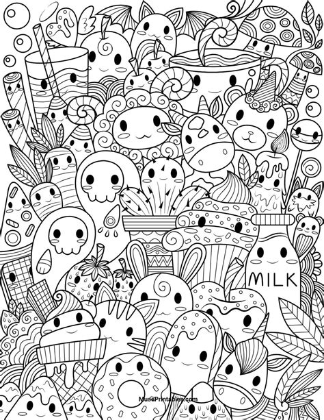 kawaii doodle coloring pages