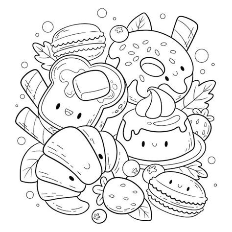 kawaii foods coloring pages