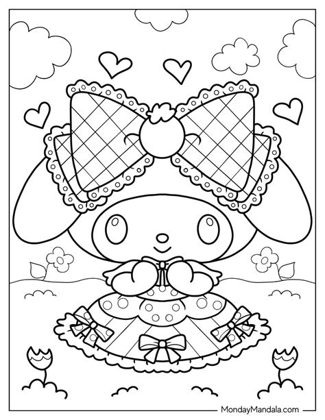 kawaii my melody coloring pages