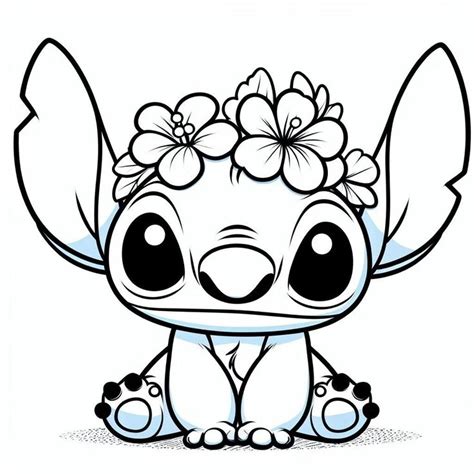 kawaii stitch coloring pages