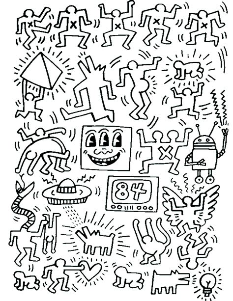 keith haring coloring pages